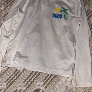 Old Navy Kids White Rashguard with Palm Tree Design